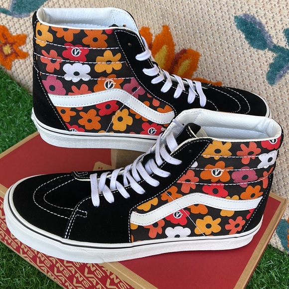 Vans Men’s Sk8-Hi Flower Black/Multi  sneakers - Picture 11 of 16